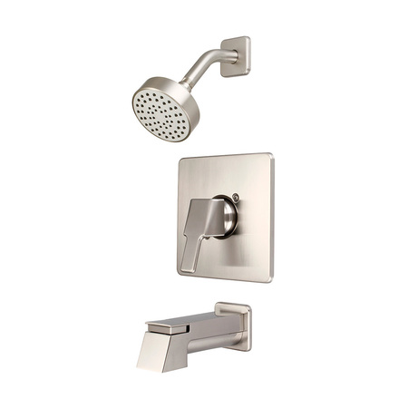 OLYMPIA FAUCETS Single Handle Tub/Shower Trim Set, Wallmount, Brushed Nickel T-2396-BN